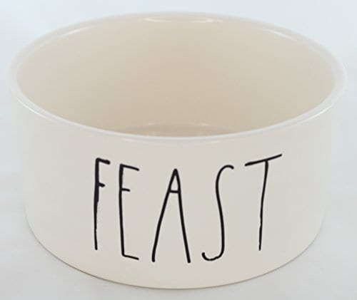 Rae Dunn Magenta Ceramic Pet Bowl Feast Large 6 Inch 0