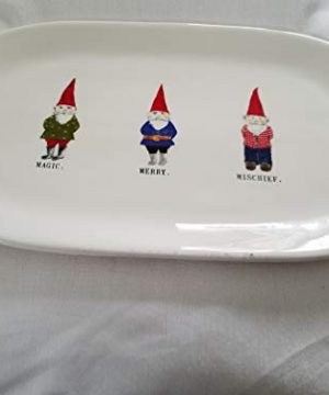 Rae Dunn Magic Merry Mischief Gnomes 14 Inch Oval Christmas Serving Tray Platter Typeset Lettering By Magenta 0 300x360