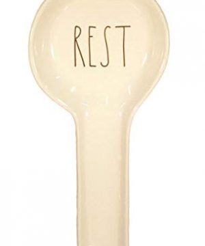 Rae Dunn REST In Large Letters Facing The Correct Direction 10 Inch Spoon Rest By Magenta 0 300x360