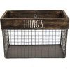 Rae Dunn By Designstyles Wire Storage Basket Metal And Solid Wood Organizer Decorative Folder Bin For Office Bedroom Living Room Closet And More 0 100x100
