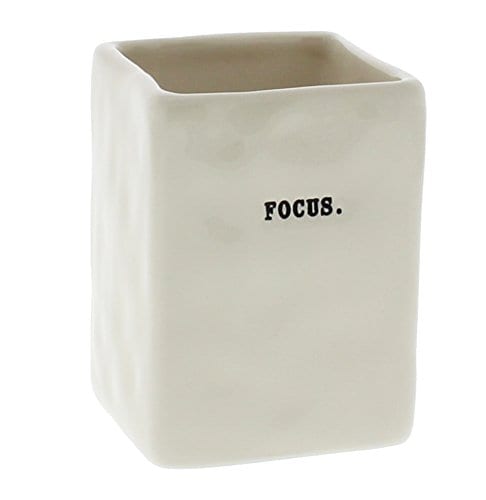 Rae Dunn By Magenta Ceramic FOCUS Pen And Pencil Holder 0