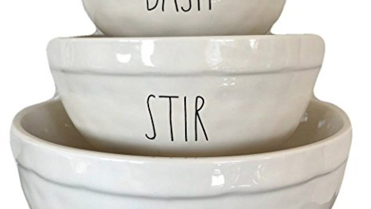 Rae Dunn By Magenta Ceramic Long Letter Mixing Bowls Dash Stir Toss Set Of 3 Farmhouse Goals