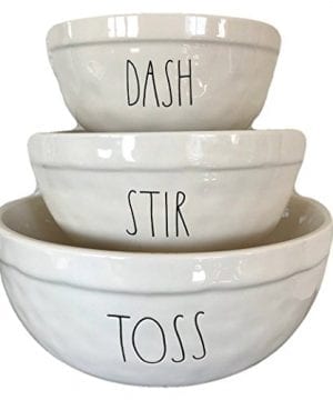 Rae Dunn By Magenta Ceramic Long Letter Mixing Bowls Dash Stir Toss Set Of 3 0 300x360