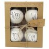 Rae Dunn By Magenta Set Of 4 Merry Wish Joy Love Ceramic LL Round Bulb Christmas Tree Ornaments 0 100x100