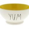 Rae Dunn By Magenta YUM Ice Cream Cereal LL Bowl Yellow Interior 0 100x100