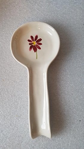 Rae Dunn Spoon Rest With Flower Bloom Painted Inside 0