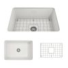 Sotto Undermount Fireclay 27 In Single Bowl Kitchen Sink With Protective Bottom Grid And Strainer In White 0 100x100