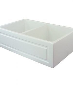 Transolid FUDH332010 Versailles Fireclay Equal Double Farmhouse Kitchen Sink 327 In L X 197 In W X 99 In H White 0 300x360