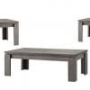 3 Piece Occasional Table Set Weathered Grey 0 100x100