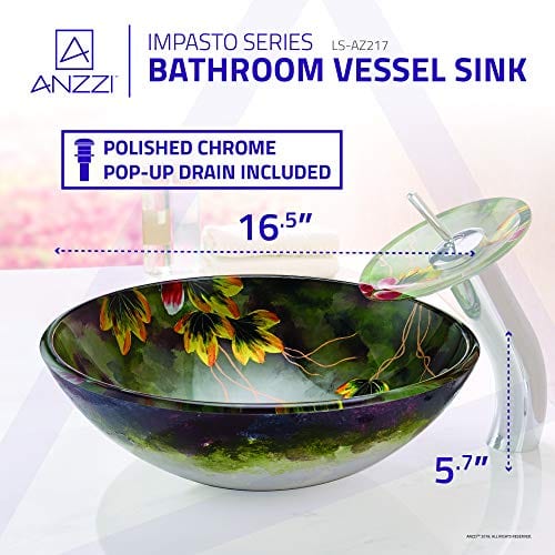 Bathroom Sinks Above Counter And Vessel Faucet Combo Anzzi Impasto