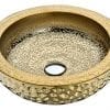 ANZZI Regalla 165 In X 165 In Modern Tempered Deco Glass Round Vessel Bathroom Sink In Stunning Speckled Gold Finish Lavatory Top Mount Installation Oval Toilet Sink LS AZ179 0 100x100