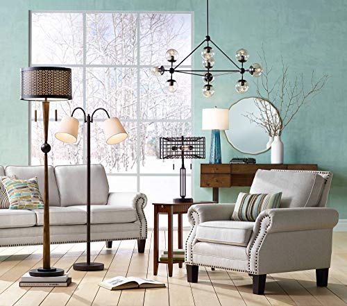 Adam Industrial Accent Table Lamp LED Edison Bulb Deep Bronze Metal Cage Shade For Living Room Family Bedroom Franklin Iron Works 0 1