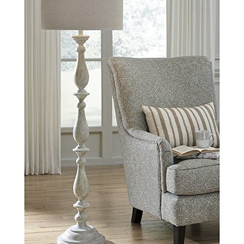 Ashley Furniture Signature Design Bernadate Floor Lamp Vintage Style Whitewash 0 1