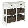 Ashley Furniture Signature Design Oslember Storage Accent Table Includes 4 Brown Removable Baskets Antique White Finish 0 100x100