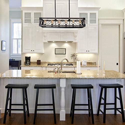 edison lights over kitchen island