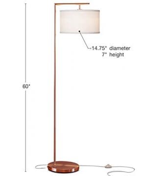 Brightech Montage Modern LED Floor Lamp For Living Room Standing Accent Light For Bedrooms Office Tall Pole Lamp With Hanging Drum Shade Rose Gold 0 0 300x360