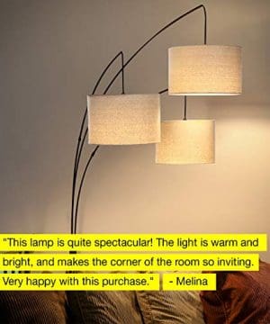 Brightech Trilage Modern LED Arc Floor Lamp With Marble Base Free Standing Behind The Couch Lamp For Living Room 3 Hanging Lights Great For Reading Oil Rubbed Bronze 0 4 300x360