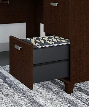 Bush Furniture Tuxedo L Shaped Desk With Hutch In Mocha Cherry Bush Furniture Tuxedo L Shaped Desk