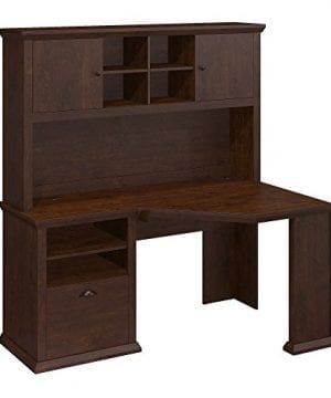 Bush Furniture Yorktown Corner Desk With Hutch In Antique Cherry