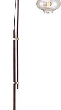 Calyx Industrial Downbridge Floor Lamp Bronze Cognac Glass Dimmable LED Edison Bulb For Living Room Reading Office Franklin Iron Works 0 0 200x360