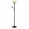 Catalina Lighting 18223 002 Traditional Metal Torchiere Living Room Floor Lamp With Reading Light And Glass Shades Bronze 0 100x100