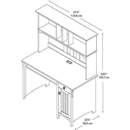 Elegant Traditional Mission Style Computer Desk And Hutch Black