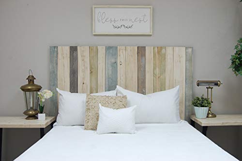Hanger Style Mounts on Wall. Handcrafted Farmhouse Mix Headboard 