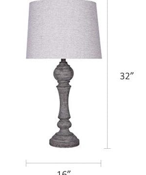 Grandview Gallery 32 Reclaimed Grey Table Lamps WLinen Lamp Shades Set Of Two Farmhouse And Country Style 0 4 300x360