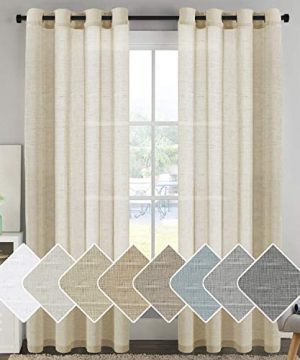 HVERSAILTEX-Elegant-Natural-Linen-Curtain-Panels-Energy-Efficient-Semi-Sheers-Linen-CurtainsNickel-Grommet-Window-Treatments-PanelsDrapes-Set-of-2-Beige-52-by-96-Inch-0