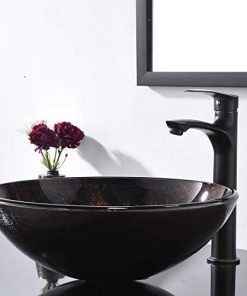 Ikebana 16 5 X16 5 Artistic Vanity Round Tempered Glass Vessel Sink Bathroom Sink Without Faucet