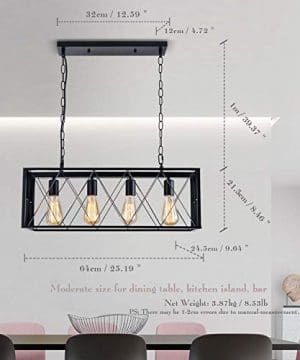 6 Light Rectangle Iron Matte Black Shade Industrial Pendant Light Rustic Farmhouse Chandelier Isramp Kitchen Island Lighting Fixtures Lighting Ceiling Fans Tools Home Improvement Femsa Com
