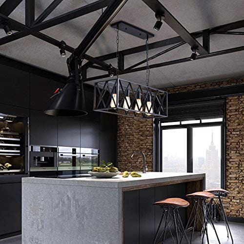 Isramp 4 Lights Pendant Lighting Industrial Kitchen Light Fixtures Simplicity Dining Room Pendant Ceiling Hanging Farmhouse Goals