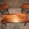 Industrial Pipe And Wood Coffee And End Table Set Live Edge Rustic Vintage Honey Pine 0 100x100