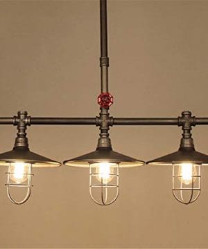 Farmhouse Steampunk Semi Flush Ceiling Fixture Industrial Pipe Cage Chandelier 