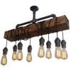 Industrial Rustic Wood Beam Linear Island Pendant Light 8 Light Chandelier Lighting Hanging Ceiling Fixture 0 100x100