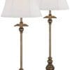Juliette Traditional Buffet Table Lamps Set Of 2 Antique Gold Ornate Base White Bell Shade For Dining Room Regency Hill 0 100x100