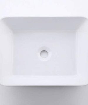 Kes Bathroom Vessel Sink 19 Inch White Rectangle Above Counter