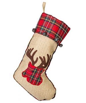 Personalized Christmas Stockings Plaid Stripe Solid Burlap