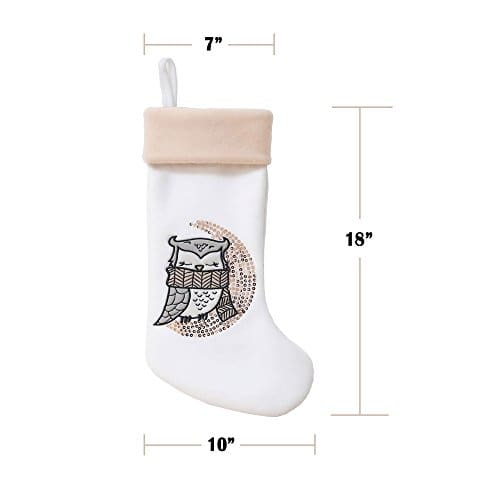 BambooMN 3 Pcs Set 18 Classic Hand Embroidered Sequined Cute Animal Chirstmas Stocking Assortment 96 0 1
