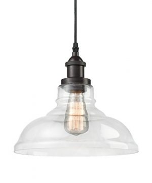 CLAXY Ecopower Industrial Edison Vintage Style 1 Light Pendant Glass Hanging Light 0 300x360
