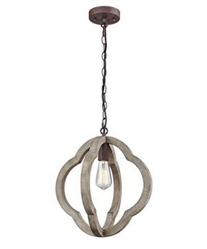 CLAXY Vintage Distressed Weathered Wooden Globe Pendant Light Rustic Iron Hanging Light Fixture 0 1 300x360