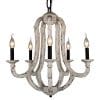 DOCHEER Vintage Wooden Chandelier 5 Candle Holder Lights Distressed White Wood Metal Chandeliers 225 Wide For Dining Room Living Room Bedroom Entryways Foyer 0 100x100