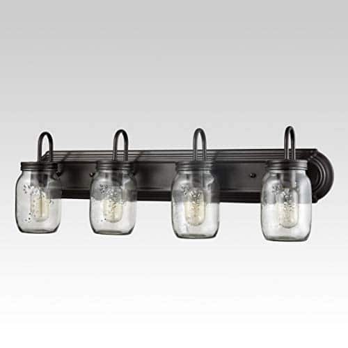 Eul Vintage Clear Glass Jar Wall Sconces 4 Light Bathroom Vanity