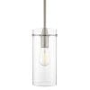Effimero Large Hanging Pendant Light Brushed Nickel Kitchen Island Light Clear Glass Shade LL P315 BN 0 100x100