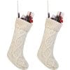 Free Yoka Cable Knit Christmas Stockings Kits Solid Color White Ivory Classic Decorations 18 Set Of 2 0 100x100