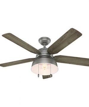 Hunter 59308 Mill Valley 52 Ceiling Fan With Light Large Matte Silver 0 300x360