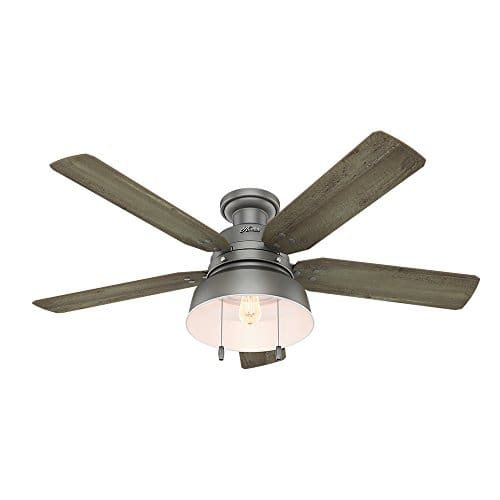 Hunter Indoor Outdoor Low Profile Ceiling Fan With Light And