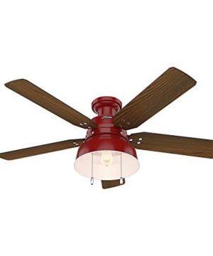 Hunter 59312 Mill Valley 52 OTH867 Ceiling Fan With Light Large Barn Red 0 300x360