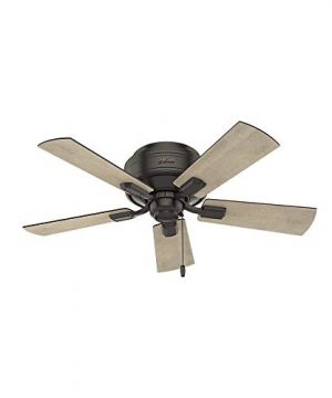 Hunter Indoor Low Profile Ceiling Fan With Pull Chain Control Crestfield 42 Inch Nobel Bronze 52153