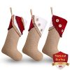 Ivenf Christmas Stockings 3 Pack 18 Inch Large Original Burlap Handcraft Stockings With Tassel For Family Holiday Xmas Party Decorations 0 100x100